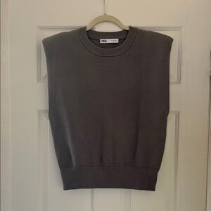 Zara Charcoal oversized sweater vest